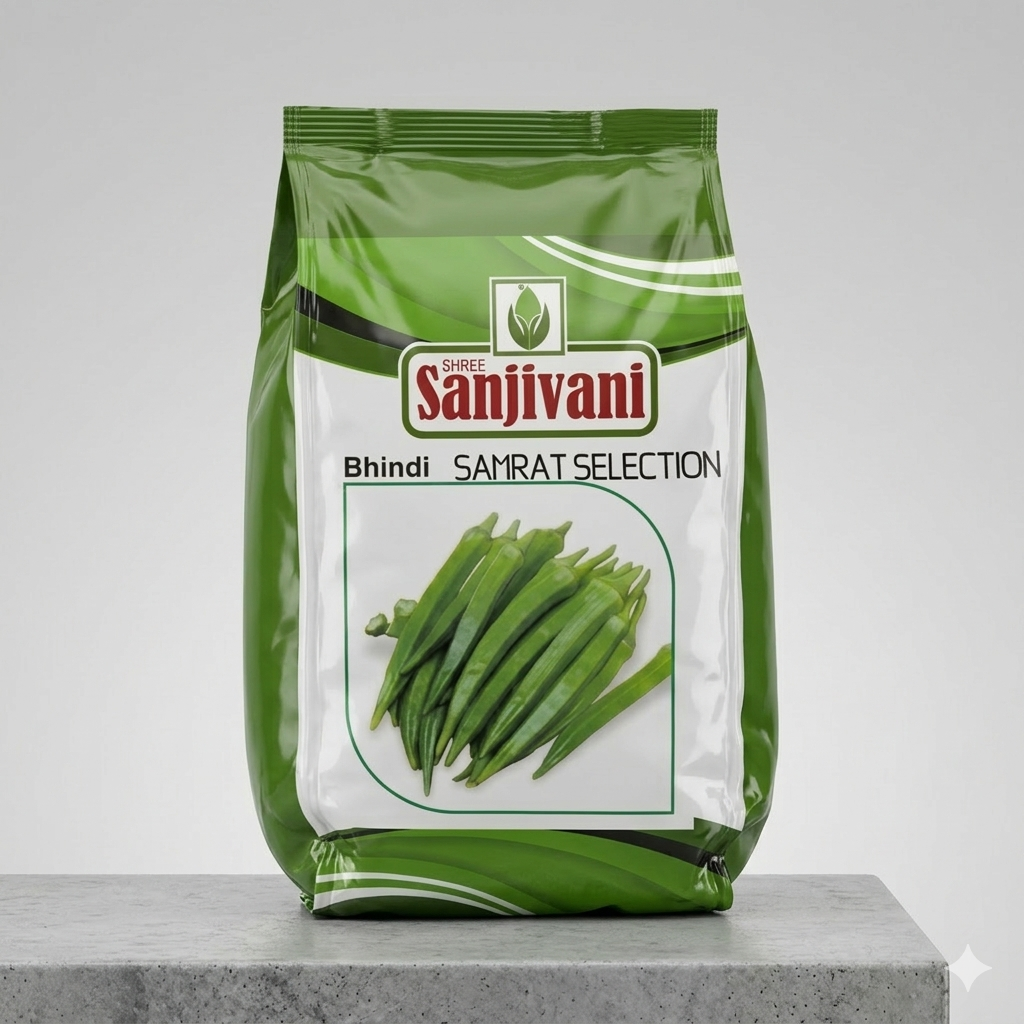 Samrat Selection Bhindi (Okra) Seeds – 250 Gram Pack (OP Variety)