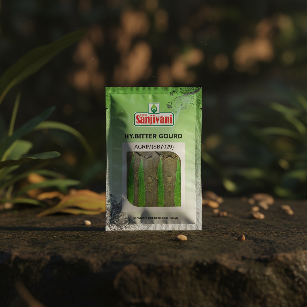 Agrim (SB7029) Hybrid Bitter Gourd Seeds | Long Thin | 25 Gm pack