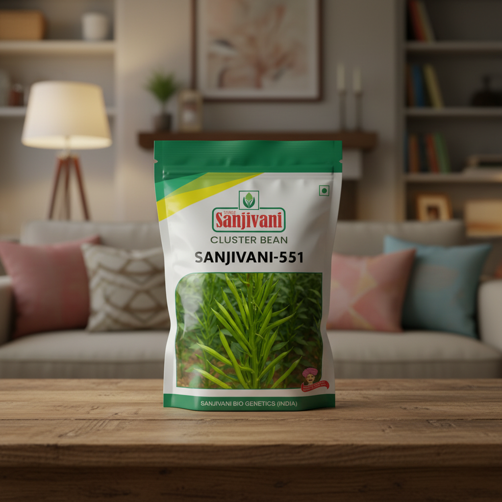 Sanjivani-551 Hybrid Cluster Bean Seeds | Gwar Phali (Guar) Seeds | Vegetable Seeds | 250gm Pack