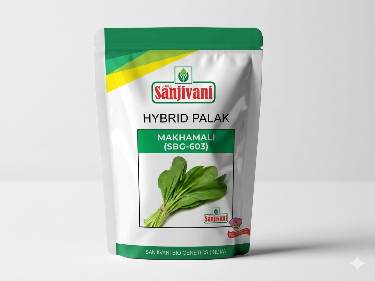 Makhamali (SBG-603) Hybrid Palak Seeds |  Spinach Green Vegetable Seeds | 250gm Pack
